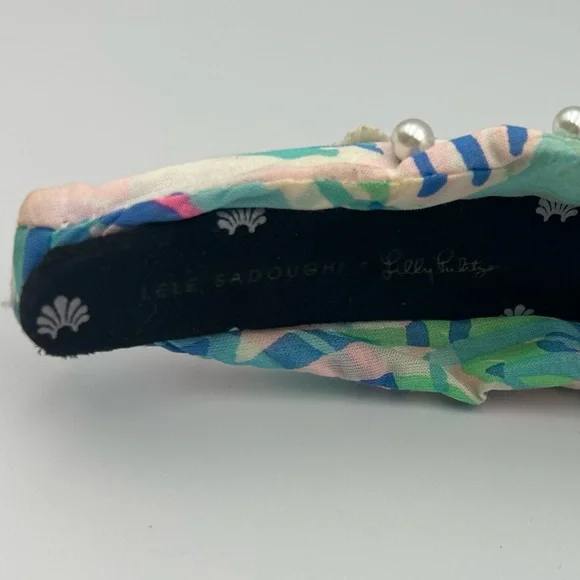 Lele Sadoughi X Lilly Pulitzer Cabana Cocktail Pearl Shell Knotted Headband - Picture 5 of 16